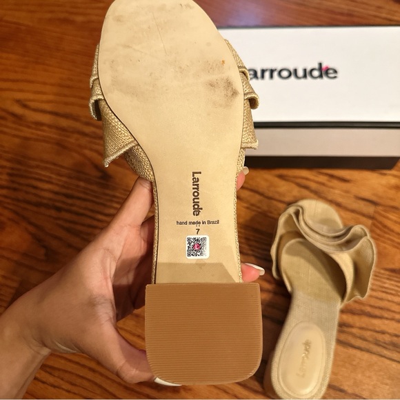 Larroudé Raffia Ruffle Sandals - Picture 4 of 6